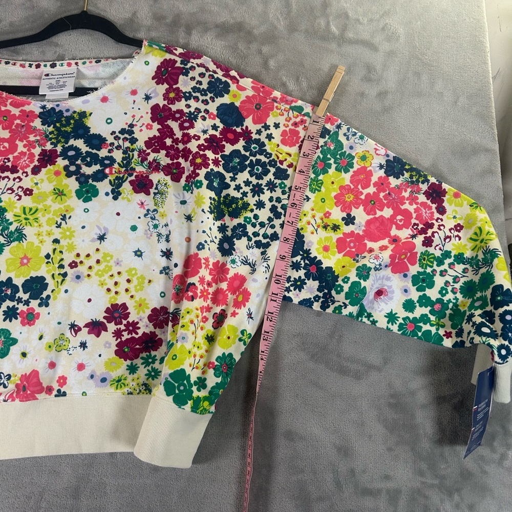 Champion flower power campus French terry cropped sweatshirt - Picture 14 of 15